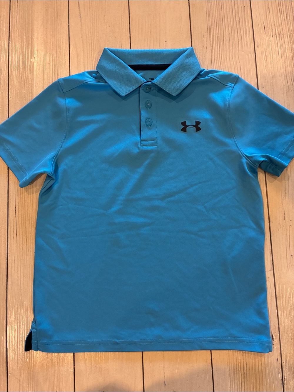 Under Armour Bright Blue Boys' Polo with Black Logo